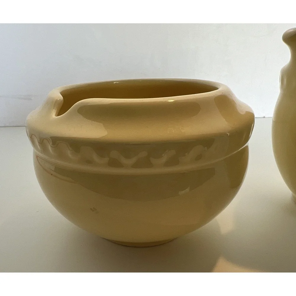 Southern Living at HOME Gail Pittman Sugar & Creamer YELLOW Made in USA 2pcs.